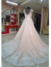 Cap Sleeves Lace Tulle Plus Size Wedding Dress